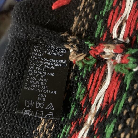 Vintage Studio Joy Snowman Christmas Sweater Jacket 1X Black Faux Fur Collar - Picture 9 of 9